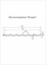 Изображение Металлочерепица Гранд Лайн / Grand Line, коллекция Modern, 0,45 PE Zn 100, цвет RAL 6002 (зеленая листва)*