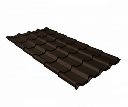 Изображение Металлочерепица Гранд Лайн / Grand Line, коллекция Kamea, 0,5 Rooftop Matte Zn 180, цвет RR 32 (темно-коричневый)