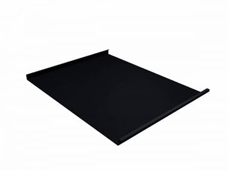 Изображение Фальц двойной стоячий Гранд Лайн / Grand Line, Rooftop Matte 0.5, цвет RAL 9005 (черный янтарь)