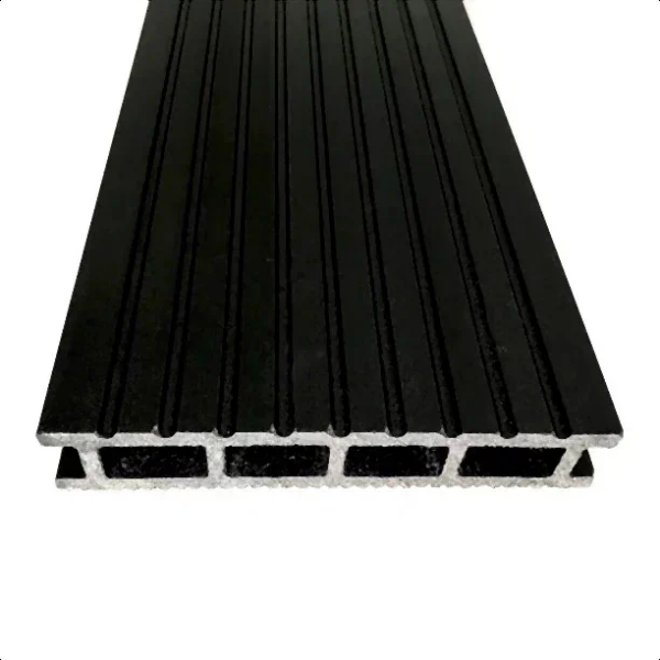 Изображение Террасная доска пустотелая Premium шовная двусторонняя вельвет черный 150х28х6000