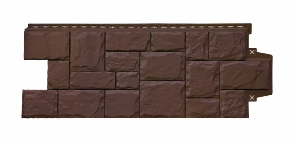 Изображение Фасадная панель Grand Line Стандарт Крупный камень коричневая