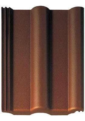 Изображение Рядовая черепица Braas (Браас), серия Франкфуртская, цвет темно-коричневый, 420х330 мм