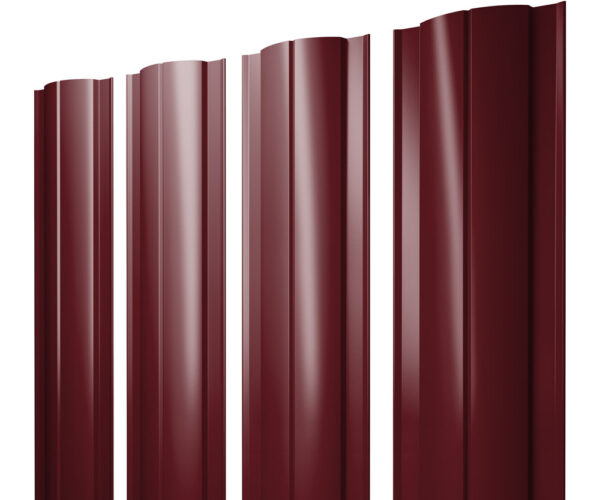 Изображение Штакетник Круглый с прямым резом 0,45 PE-Double RAL 3005 красное вино