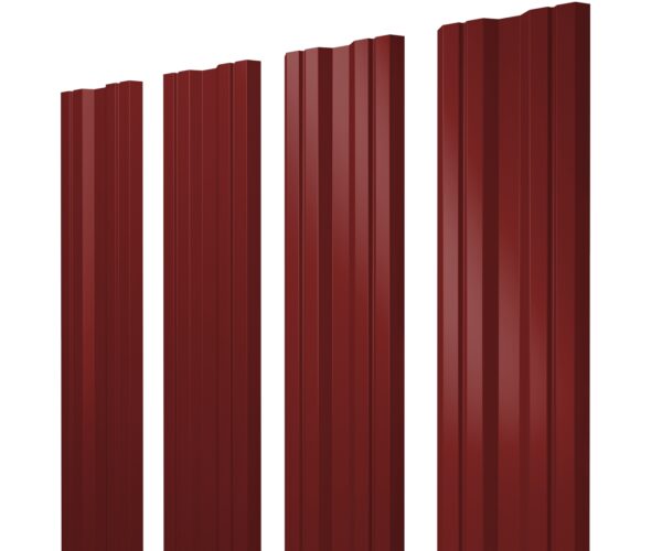 Изображение Штакетник Twin с прямым резом 0,5 Satin RAL 3011 коричнево-красный
