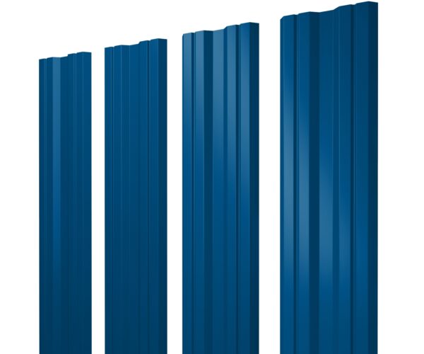 Изображение Штакетник Twin с прямым резом 0,4 PE RAL 5005 сигнальный синий