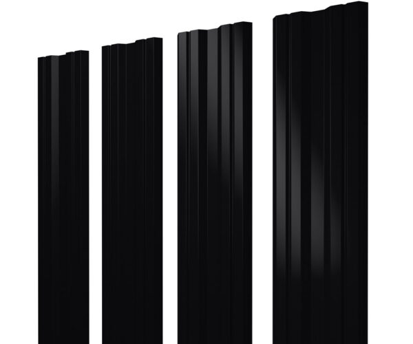 Изображение Штакетник Twin с прямым резом 0,45 PE-Double RAL 9005 черный