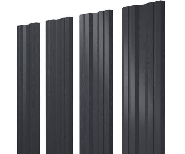 Изображение Штакетник Twin с прямым резом 0,45 Drap-double TX RAL 9005 черный