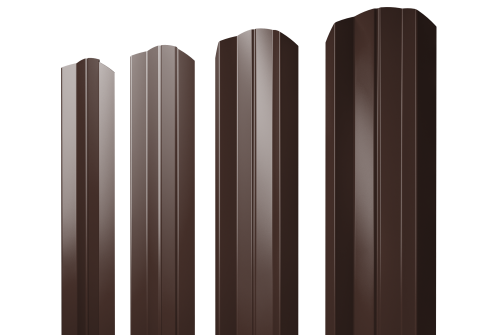 Изображение Штакетник М-образный А с прямым резом 0,45 PE-Double RAL 8017 шоколад