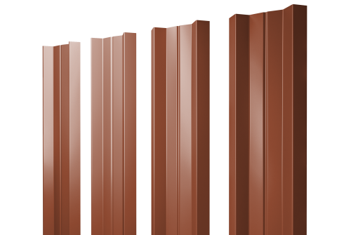 Изображение Штакетник М-образный А с прямым резом 0,45 Drap RAL 8004 терракота