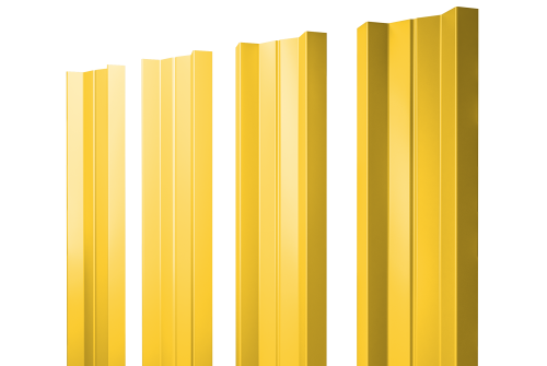Изображение Штакетник М-образный А с прямым резом 0,45 PE RAL 1018 цинково-желтый