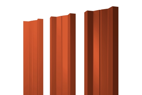Изображение Штакетник М-образный А с прямым резом 0,45 PE RAL 2004 оранжевый