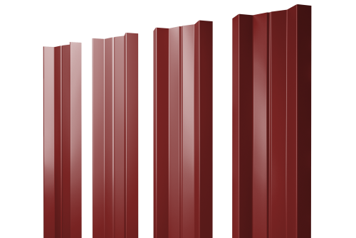 Изображение Штакетник М-образный А с прямым резом 0,45 PE RAL 3011 коричнево-красный