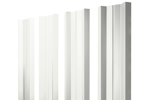 Изображение Штакетник М-образный А с прямым резом 0,45 PE RAL 9003 сигнальный белый