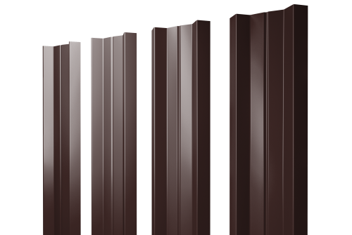 Изображение Штакетник М-образный А с прямым резом 0,5 GreenCoat Pural BT RR 887 шоколадно-коричневый (RAL 8017 шоколад)