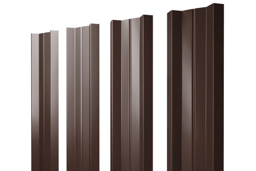 Изображение Штакетник М-образный А с прямым резом 0,5 PurPro Matt 275 RAL 8017 шоколад