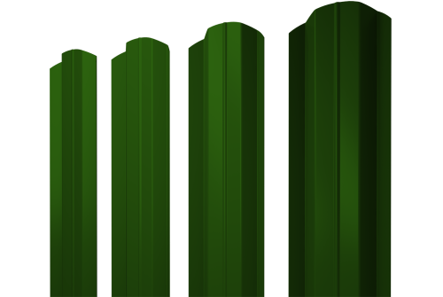 Изображение Штакетник М-образный В фигурный 0,45 PE RAL 6002 лиственно-зеленый