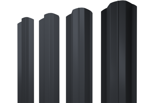 Изображение Штакетник М-образный В фигурный 0,5 Drap RAL 7024 мокрый асфальт
