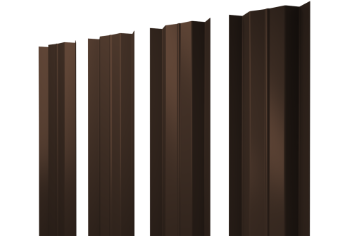 Изображение Штакетник М-образный В с прямым резом 0,5 PurPro RAL 8017 шоколад