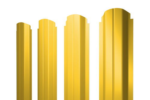 Изображение Штакетник П-образный А фигурный 0,45 PE RAL 1018 цинково-желтый