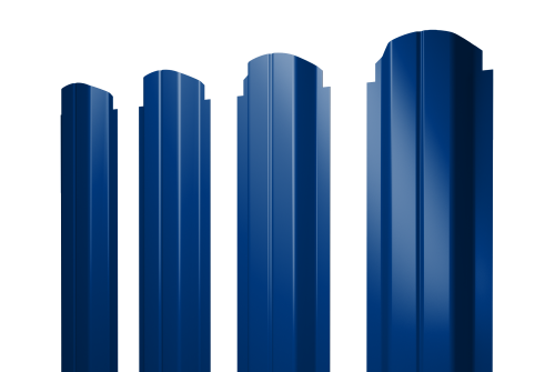 Изображение Штакетник П-образный А фигурный 0,45 PE RAL 5002 ультрамариново-синий