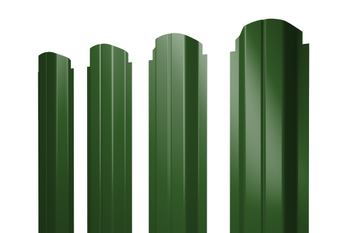 Изображение Штакетник П-образный А фигурный 0,45 PE RAL 6002 лиственно-зеленый