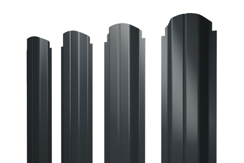 Изображение Штакетник П-образный А фигурный 0,5 Rooftop Бархат RAL 7016 антрацитово-серый