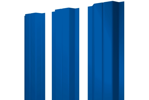 Изображение Штакетник П-образный A с прямым резом 0,4 PE RAL 5005 сигнальный синий