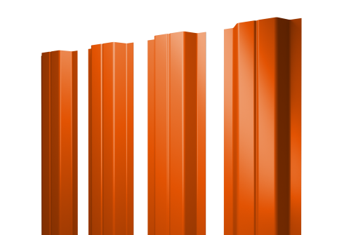 Изображение Штакетник П-образный A с прямым резом 0,45 PE RAL 2004 оранжевый