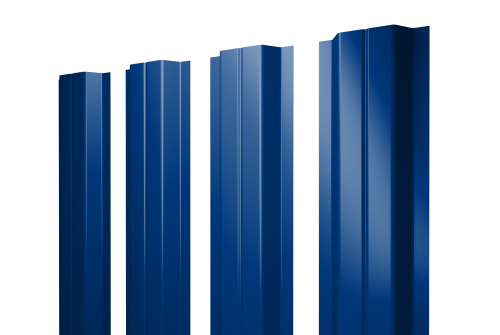 Изображение Штакетник П-образный A с прямым резом 0,45 PE RAL 5002 ультрамариново-синий