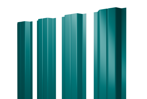 Изображение Штакетник М-образный А с прямым резом 0,45 PE RAL 6002 лиственно-зеленый