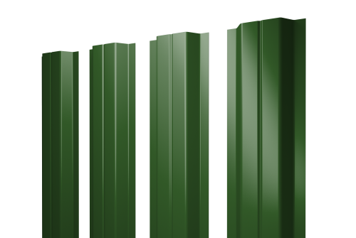Изображение Штакетник П-образный A с прямым резом 0,45 PE RAL 6002 лиственно-зеленый