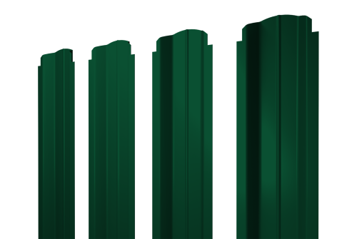 Изображение Штакетник П-образный B фигурный 0,45 PE-Double RAL 6005 зеленый мох