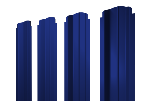 Изображение Штакетник П-образный B фигурный 0,45 PE RAL 5002 ультрамариново-синий