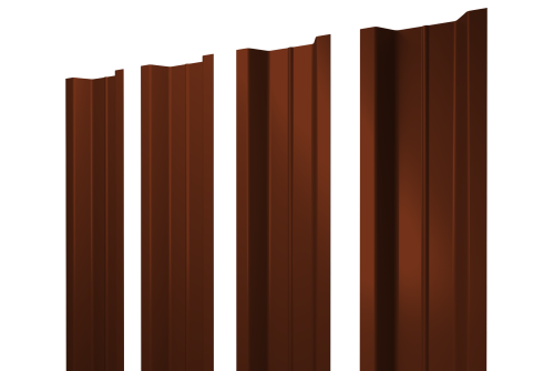 Изображение Штакетник П-образный В с прямым резом 0,4 PE RAL 8017 шоколад