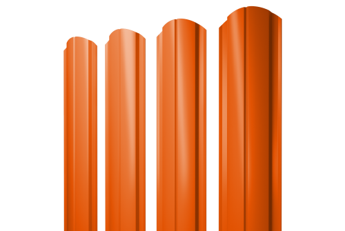 Изображение Штакетник Полукруглый Slim фигурный 0,45 PE RAL 2004 оранжевый