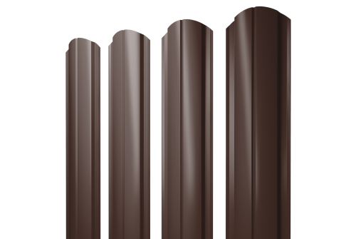 Изображение Штакетник Полукруглый Slim фигурный 0,5 Drap RAL 8017 шоколад
