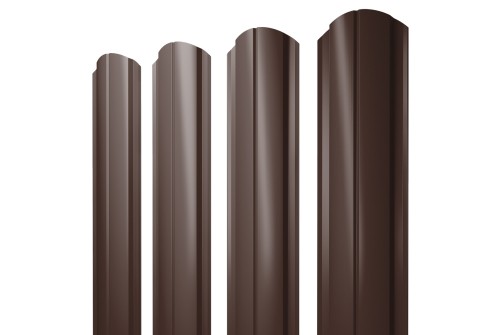 Изображение Штакетник Полукруглый Slim фигурный 0,5 Satin RAL 8017 шоколад