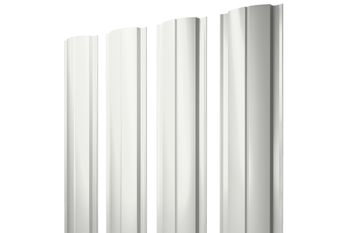 Изображение Штакетник Полукруглый Slim с прямым резом 0,45 PE-Double RAL 9003 сигнальный белый
