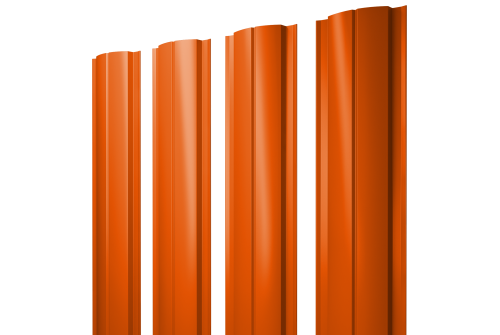 Изображение Штакетник Полукруглый Slim с прямым резом 0,45 PE RAL 2004 оранжевый