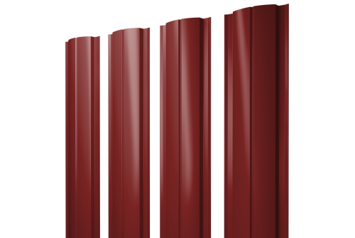 Изображение Штакетник Полукруглый Slim с прямым резом 0,45 PE RAL 3011 коричнево-красный