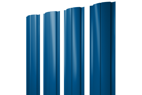Изображение Штакетник Полукруглый Slim с прямым резом 0,45 PE RAL 5005 сигнальный синий