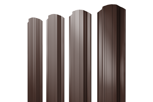 Изображение Штакетник Прямоугольный с прямым резом 0,5 GreenCoat Pural BT RR 887 шоколадно-коричневый (RAL 8017 шоколад)