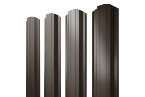Изображение Штакетник Прямоугольный фигурный 0,5 Rooftop Бархат RAL 8017 шоколад
