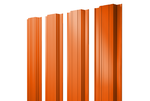 Изображение Штакетник Прямоугольный с прямым резом 0,45 PE RAL 2004 оранжевый