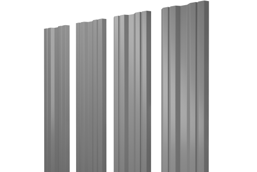 Изображение Штакетник Twin с прямым резом 0,45 PE RAL 7005 мышино-серый