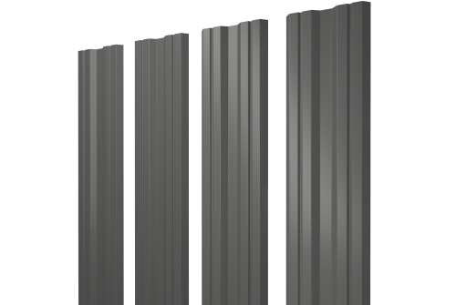 Изображение Штакетник Twin с прямым резом 0,45 PE RAL 7005 мышино-серый