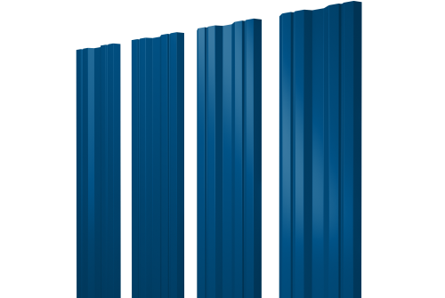 Изображение Штакетник Twin с прямым резом 0,5 PE RAL 5005 сигнальный синий