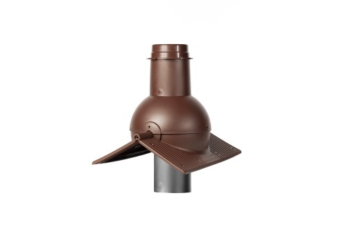 Изображение Выход канализации коньковый Krovent Pipe-cone коричневый