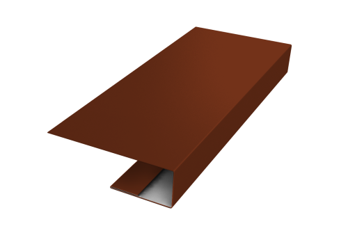 Изображение J-Профиль 12мм 0,5 Satin с пленкой RAL 3009 оксидно-красный (3м)