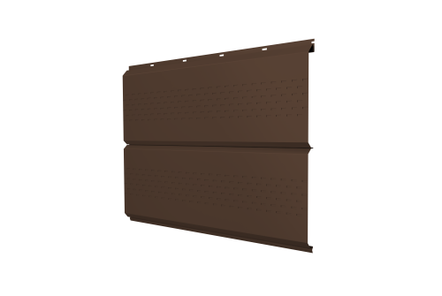 Изображение Софит ЭкоБрус new c перфорацией 0,5 Satin Matt с пленкой RAL 8017 шоколад